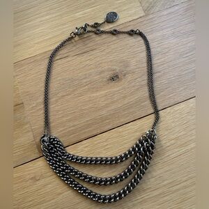 henri bendel Gunmetal Multi-Chain Statement Necklace